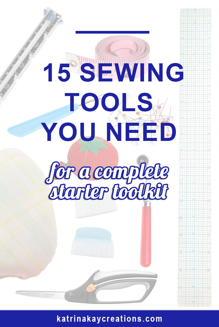 As a sewing beginner, you don’t have to have every sewing tool ever sold in your toolkit. Depending on what type of sewing projects you start with, some sewing tools you just won’t need right away. You can add tools to your sewing kit as you need them. So what sewing tools should you start out with? This blog post will tell you about 15 sewing tools that will give you a complete starter toolkit. Read the blog post now or pin it to save for later.
