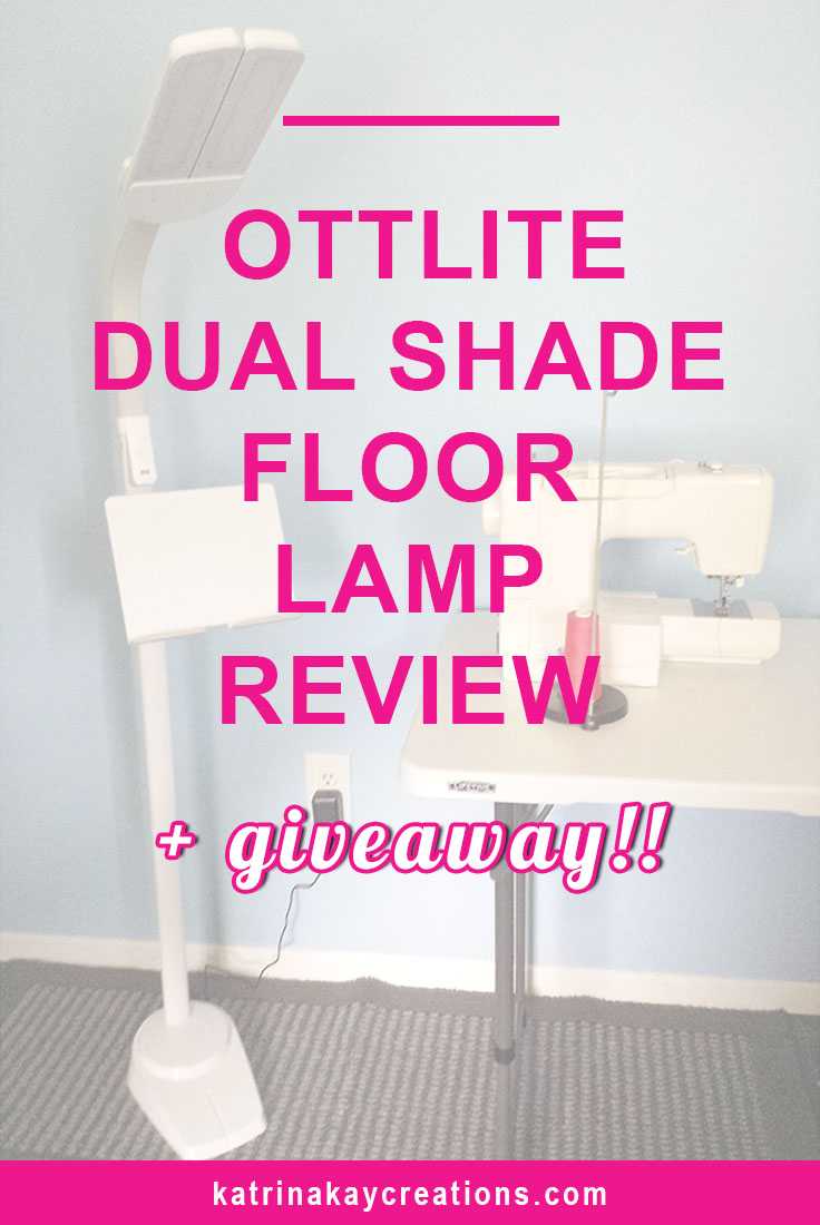 Ottlite dual shade led floor lamp with store usb charging station